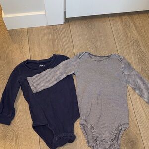 Carter's Navy and Striped Bodysuits